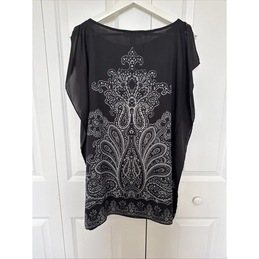 Michael Kors Tunic Bandana Top Black Size‎ S/M Tunic Flowy Paisley